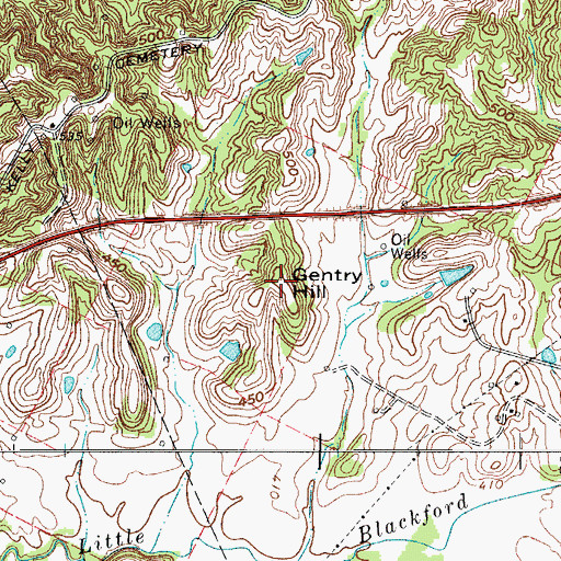 Topographic Map of Gentry Hill, KY