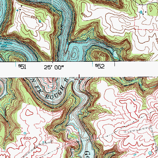 Topographic Map of George Branch, KY