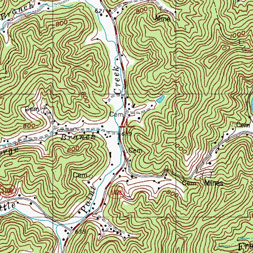 Topographic Map of George Branch, KY