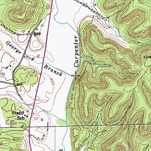 Topographic Map of George Branch, KY