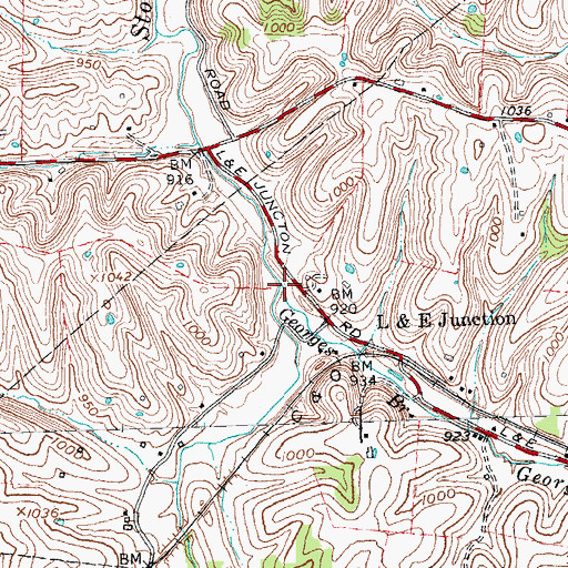 Topographic Map of Georges Branch, KY