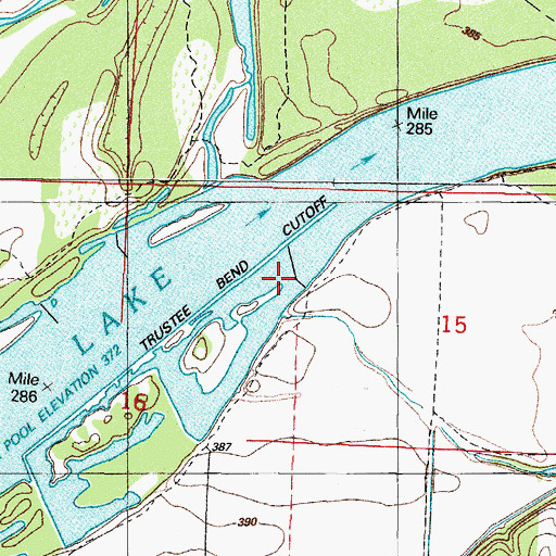 Topographic Map of Frustee Bend Cutoff, AR