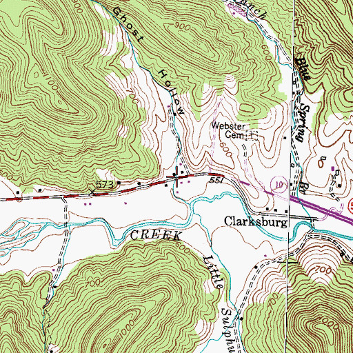 Topographic Map of Ghost Hollow, KY