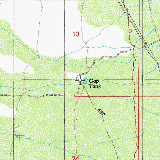 Topographic Map of Gap Tank, AZ