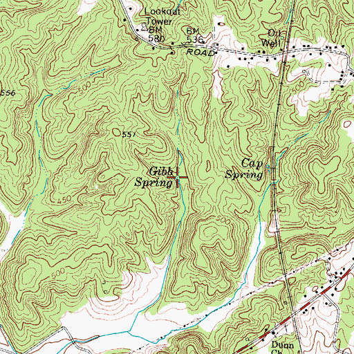 Topographic Map of Gibb Spring, KY