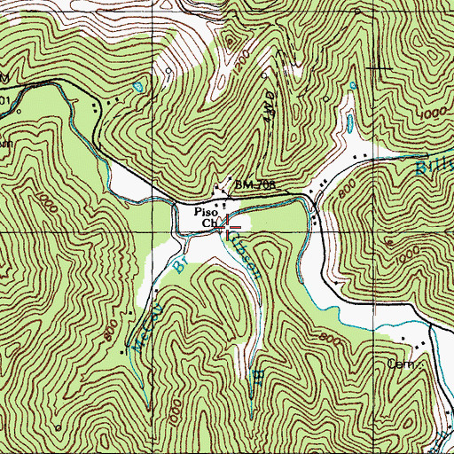 Topographic Map of Gibson Branch, KY