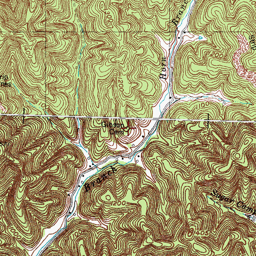 Topographic Map of Gibson Cemetery, KY