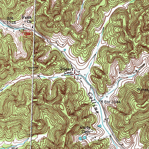 Topographic Map of Gilbert Cemetery, KY