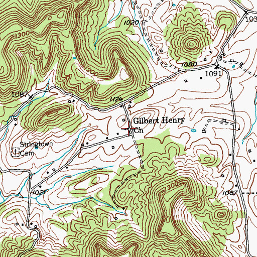 Topographic Map of Gilbert Henry Church, KY