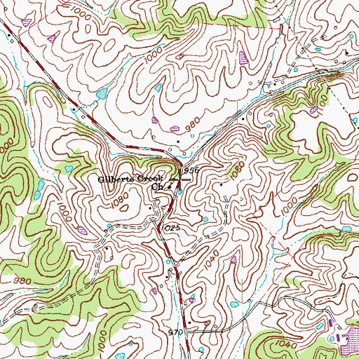 Topographic Map of Gilberts Creek Church, KY