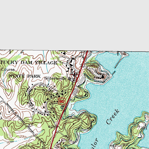 Topographic Map of Gilbertsville School, KY