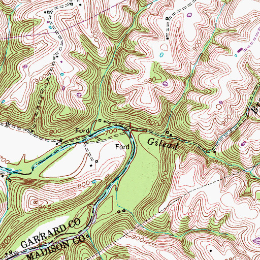 Topographic Map of Gilead Branch, KY