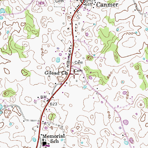Topographic Map of Gilead Church, KY