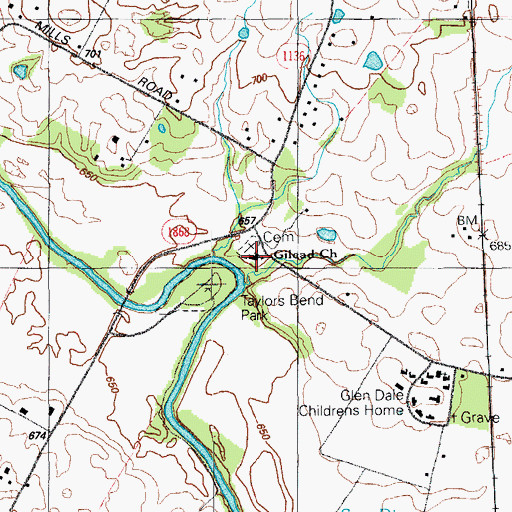 Topographic Map of Gilead Baptist Church, KY