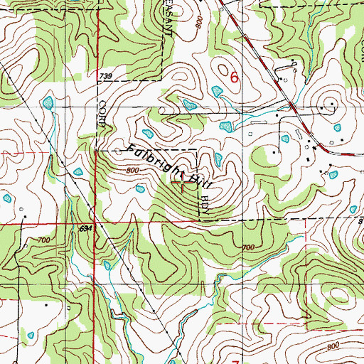 Topographic Map of Fulbright Hill, AR