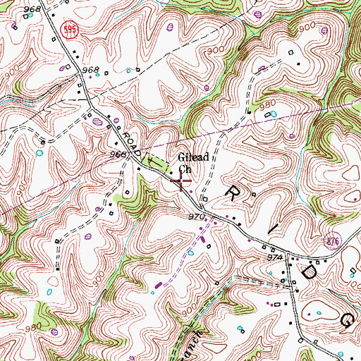 Topographic Map of Gilead Baptist Chuch, KY