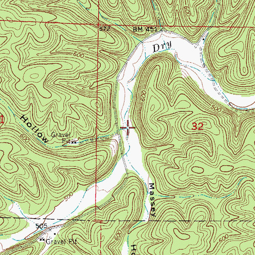 Topographic Map of Fulk Hollow, AR