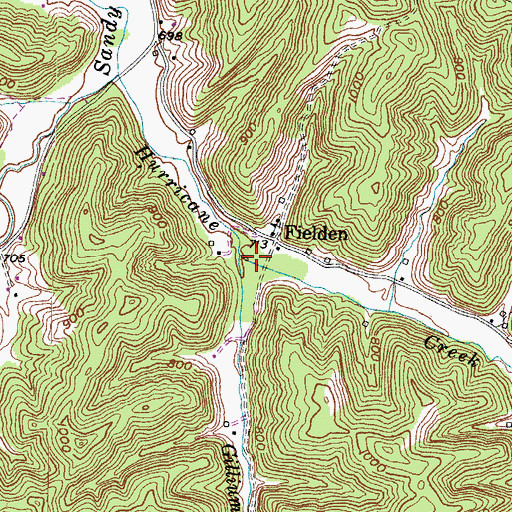 Topographic Map of Gillium Branch, KY