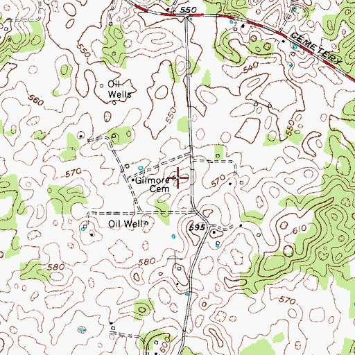 Topographic Map of Gilmore Cemetery, KY