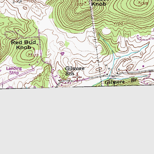 Topographic Map of Gilmore School, KY