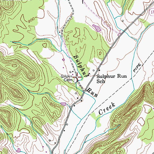 Topographic Map of Gilpin Cemetery, KY