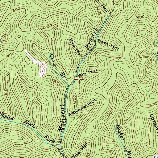 Topographic Map of Gin Hollow, KY