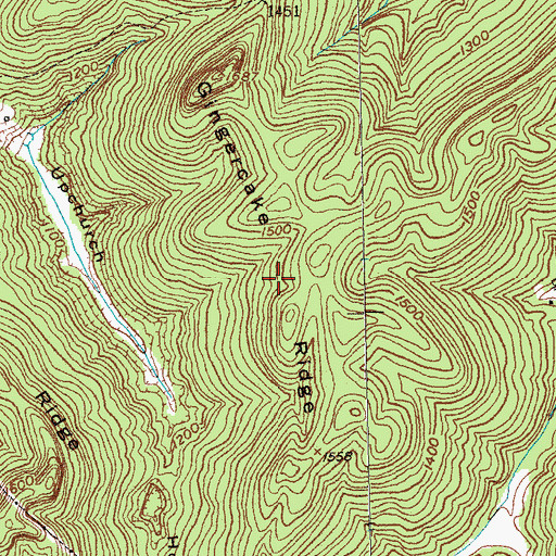 Topographic Map of Gingercake Ridge, KY