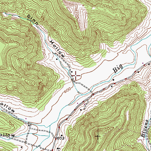 Topographic Map of Ginn Hollow, KY