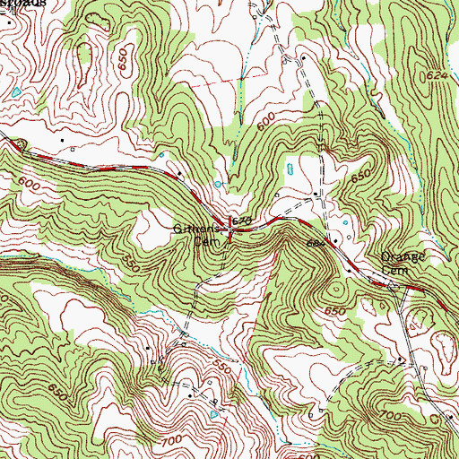 Topographic Map of Githens Cemetery, KY