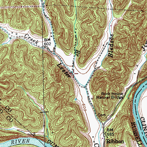 Topographic Map of Glable Branch, KY