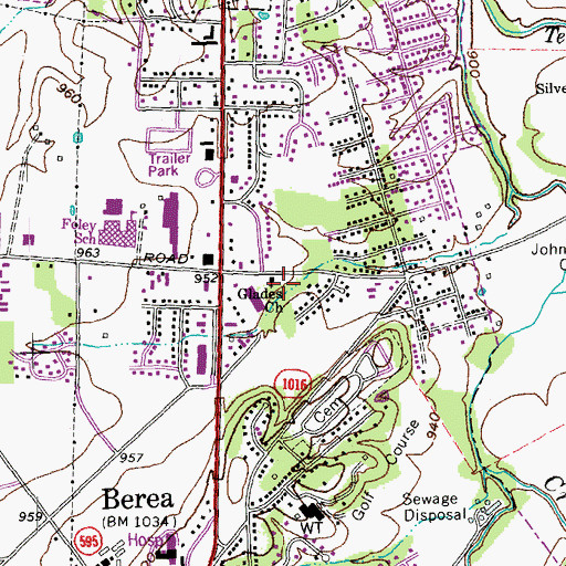 Topographic Map of Glades Christian Church, KY
