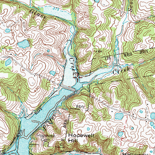 Topographic Map of Glass Creek, KY