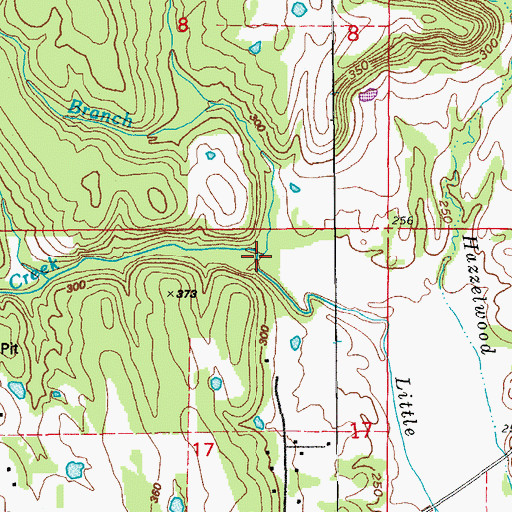 Topographic Map of Fuller Branch, AR