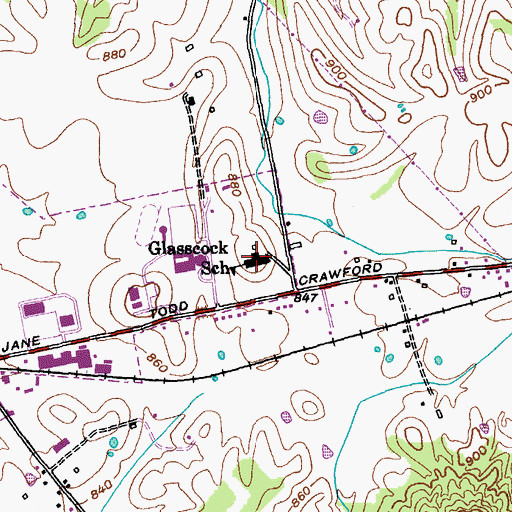 Topographic Map of Glasscock Elementary School, KY