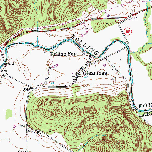 Topographic Map of Gleanings, KY