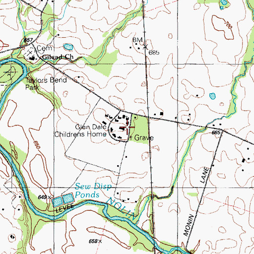 Topographic Map of Glen Dale Childrens Home, KY