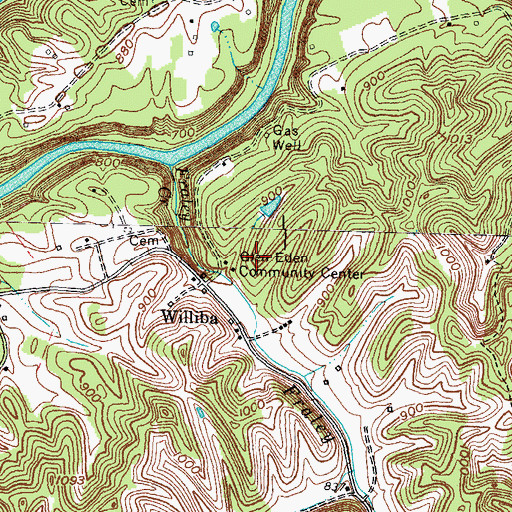Topographic Map of Glen Eden Community Center, KY