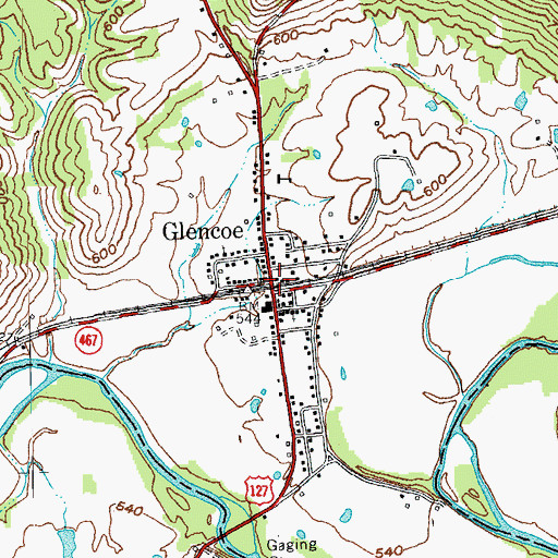 Topographic Map of Glencoe, KY