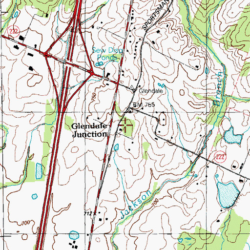 Topographic Map of Glendale Junction, KY