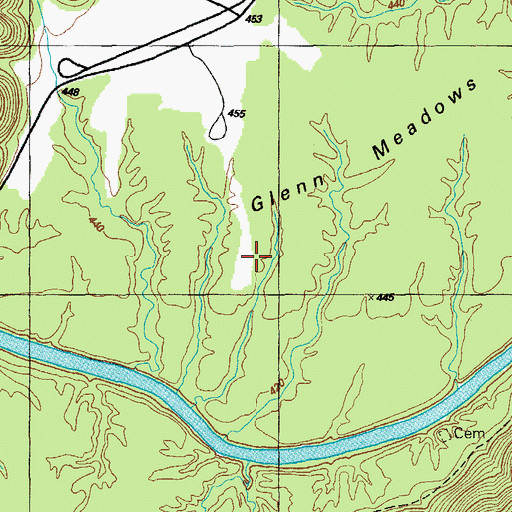 Topographic Map of Glenn Meadows, KY