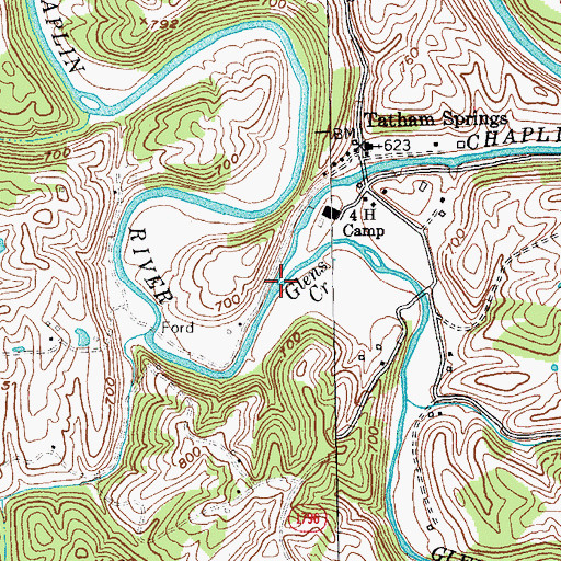 Topographic Map of Glens Creek, KY