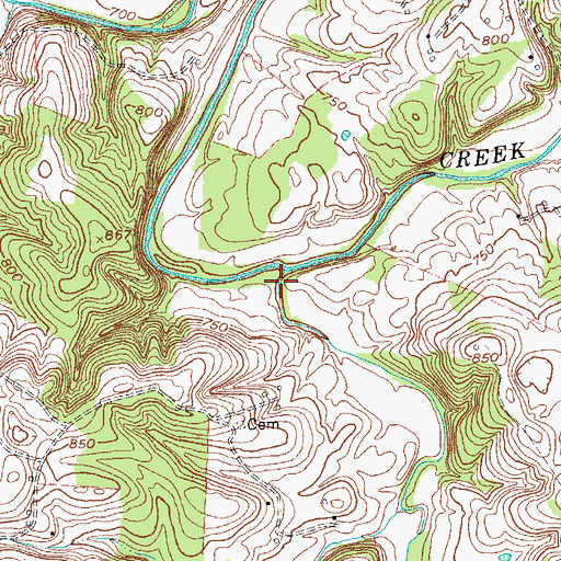 Topographic Map of Glens Fork, KY