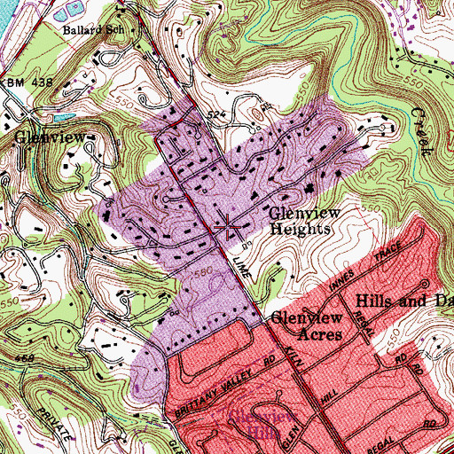 Topographic Map of Glenview Heights, KY