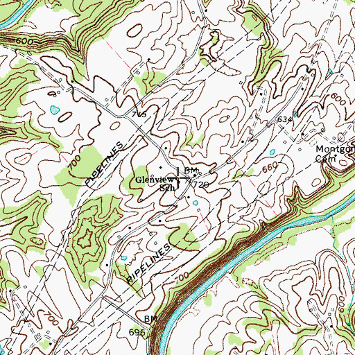 Topographic Map of Glenview School, KY