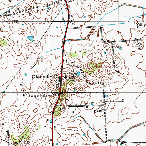 Topographic Map of Glenville Church, KY