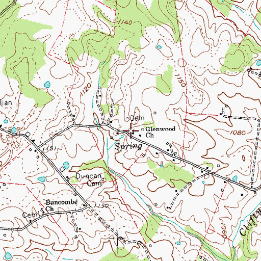 Topographic Map of Glenwood Church, KY