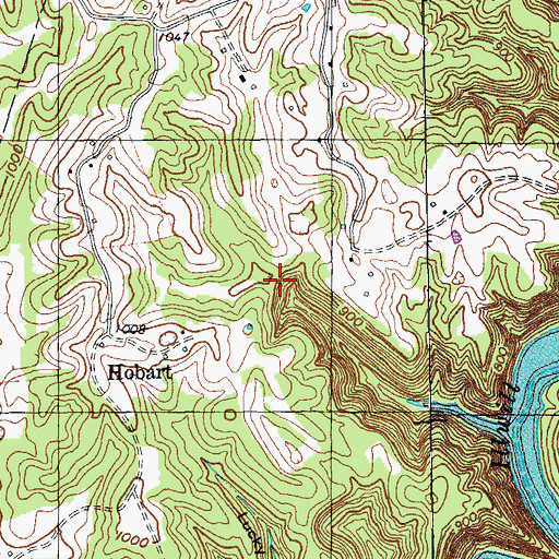 Topographic Map of Glidewell School, KY