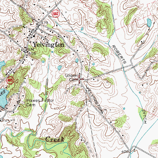 Topographic Map of Glover Cemetery, KY
