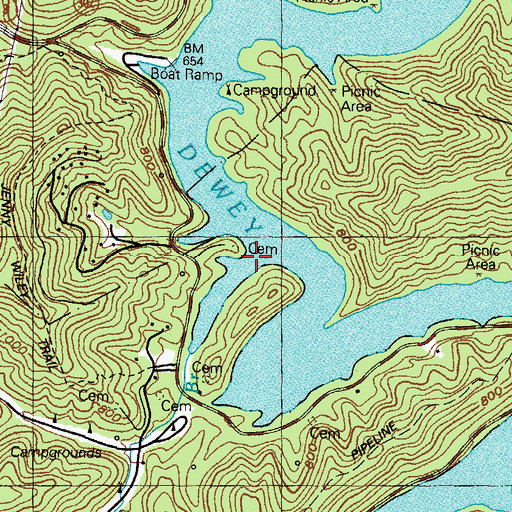 Topographic Map of Gobel Branch, KY