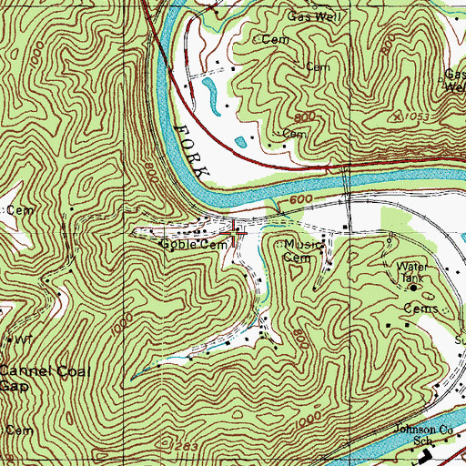 Topographic Map of Goble Cemetery, KY